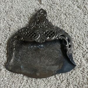 Ornate Antique Silver Dustpan